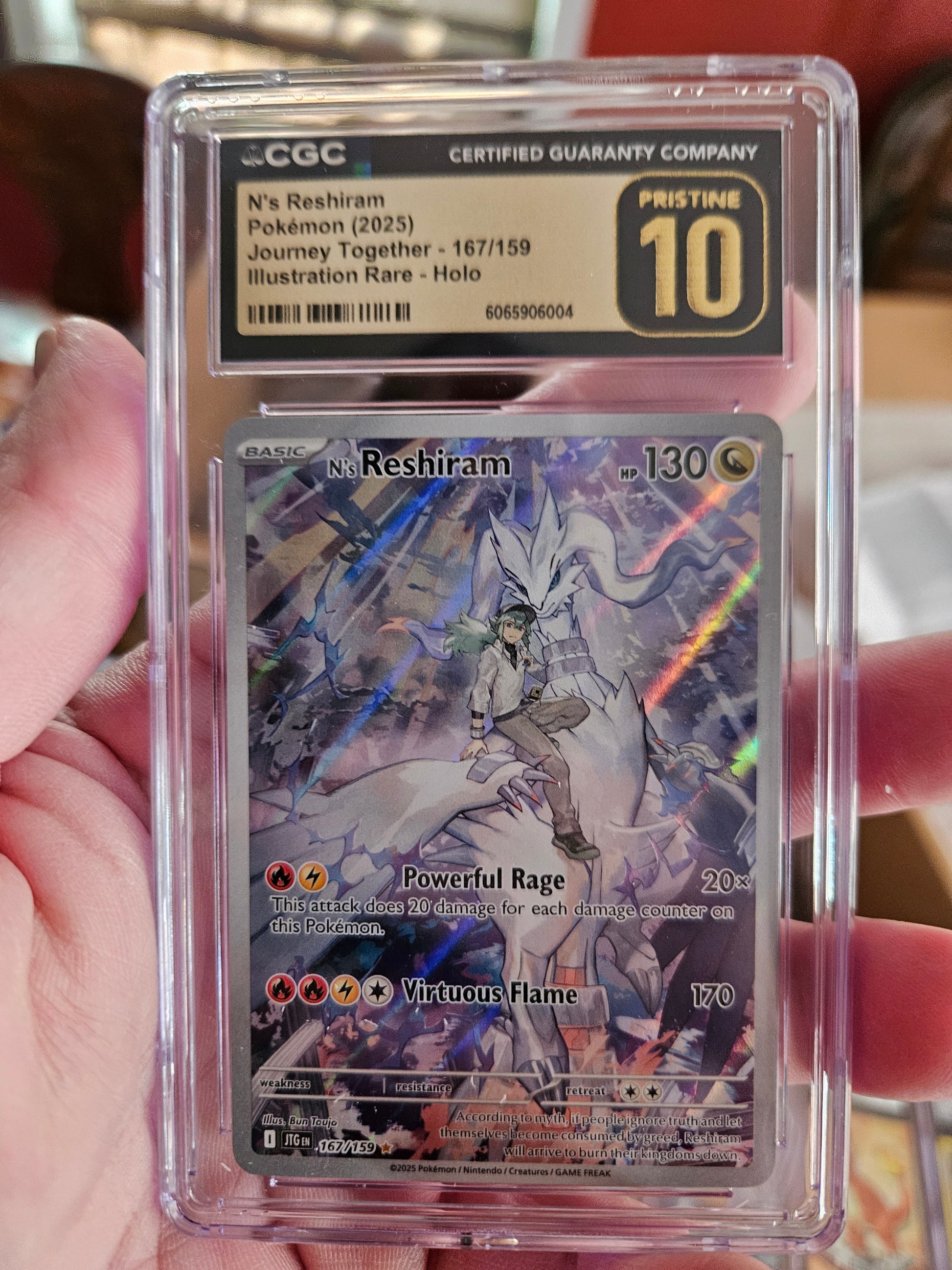 Pokemon N's Reshiram 167/159 Journey Together Illustration Rare CGC Pristine 10