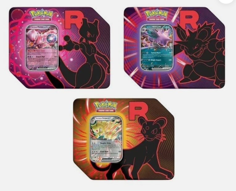 Pokemon TCG Team Rocket Tins - Set of 3